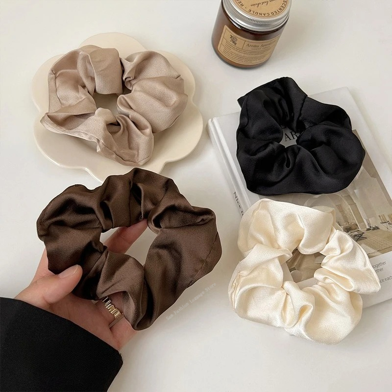 Silk Tie Striped - Vintage Silk Hair Scrunchies Elastic Hair