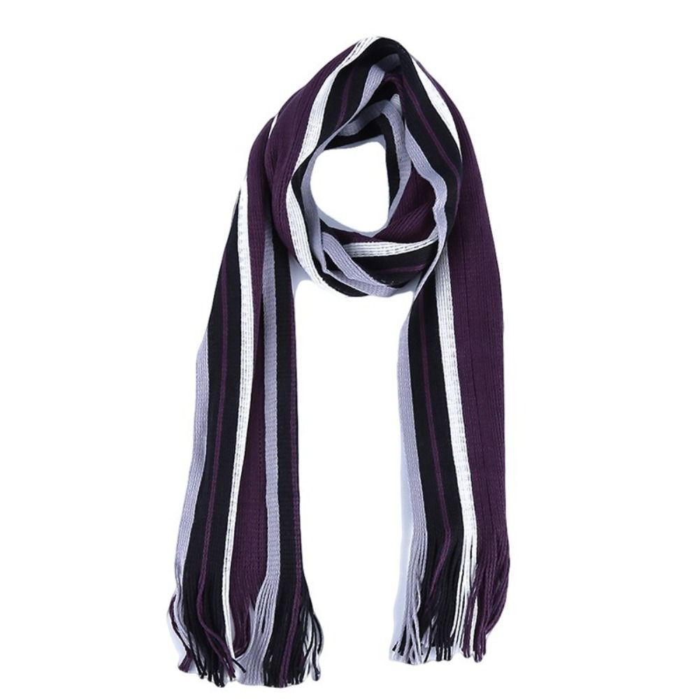 Cashmere Men Striped Scarf Fas - Muffler Men Wool ulasan dan harga