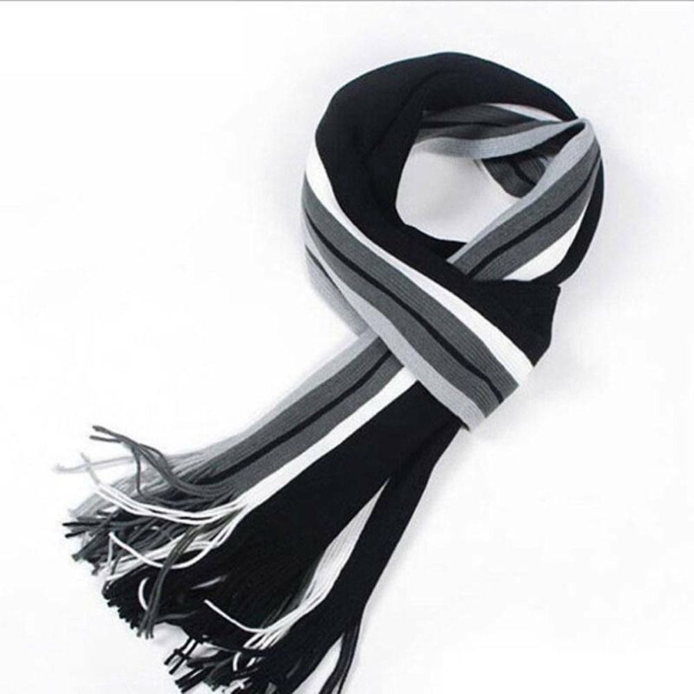 Cashmere Men Striped Scarf Fas - Muffler Men Wool ulasan dan harga