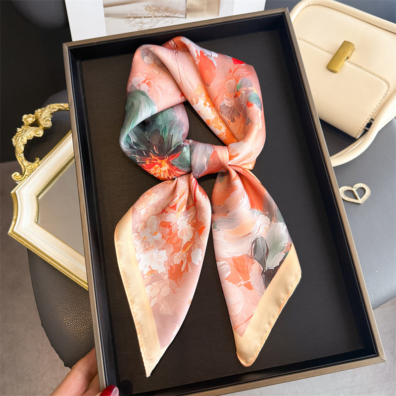2026 New Floral Print Silk Squ - Ascot Neck Scarf ulasan dan harga