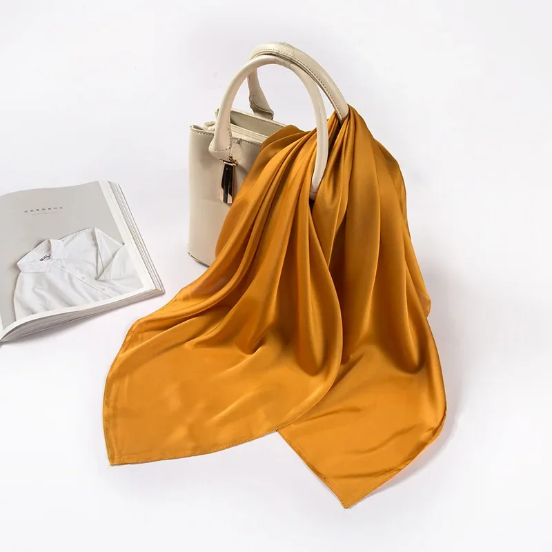 Satin Scarf Women 70cm Solid C - Ascot Neck Scarf ulasan dan harga