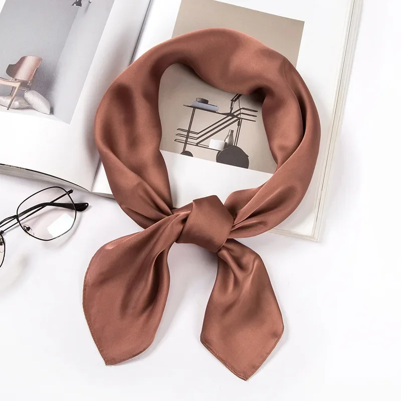 Satin Scarf Women 70cm Solid C - Ascot Neck Scarf ulasan dan harga