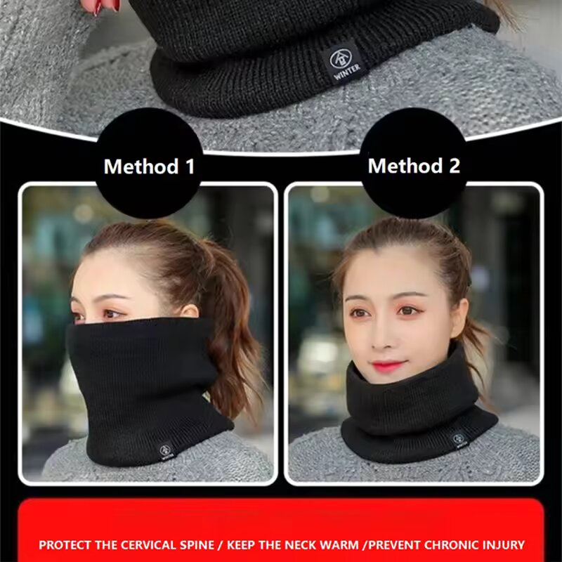 Winter Warm Knitted Neck Scarf - Muffler Men Wool ulasan dan harga