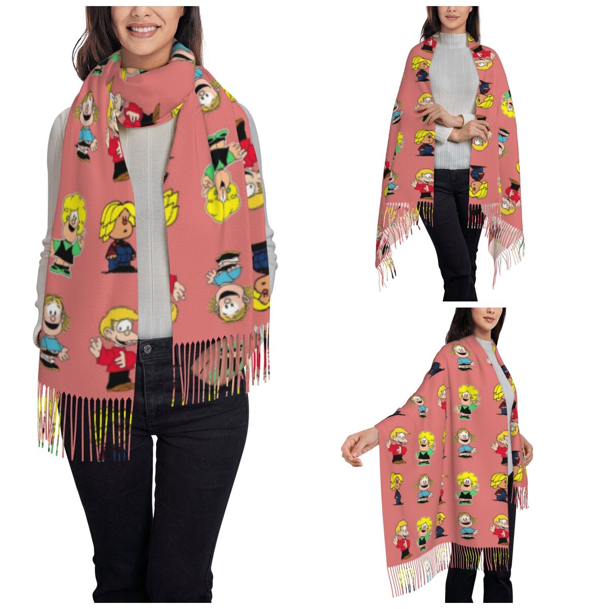 Womens Tassel Scarf Mafaldas C - Pashmina Wrap Large ulasan dan harga