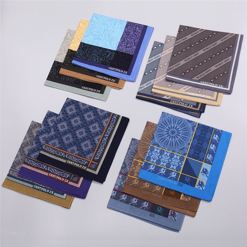 3Pcs Men's Pure Cotton Printed - Handkerchief Cotton Men ulasan dan harga