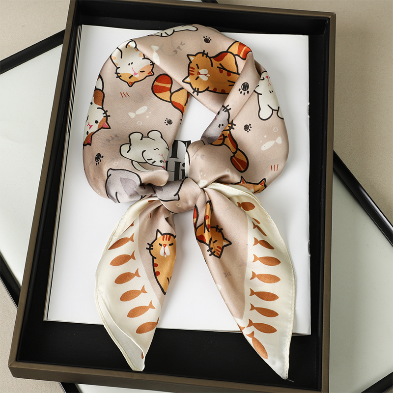 Luxury Silk Shawl Fat Cat Squa - Head Wrap Turban ulasan dan harga