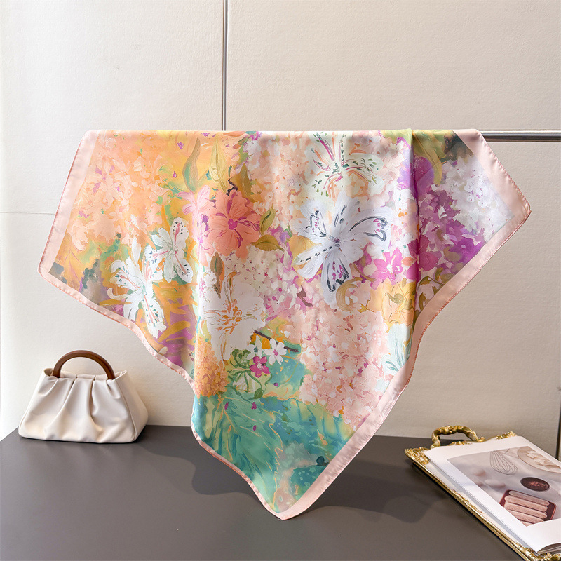 70*70cm Square Silk Scarf for  - Ascot Neck Scarf ulasan dan harga