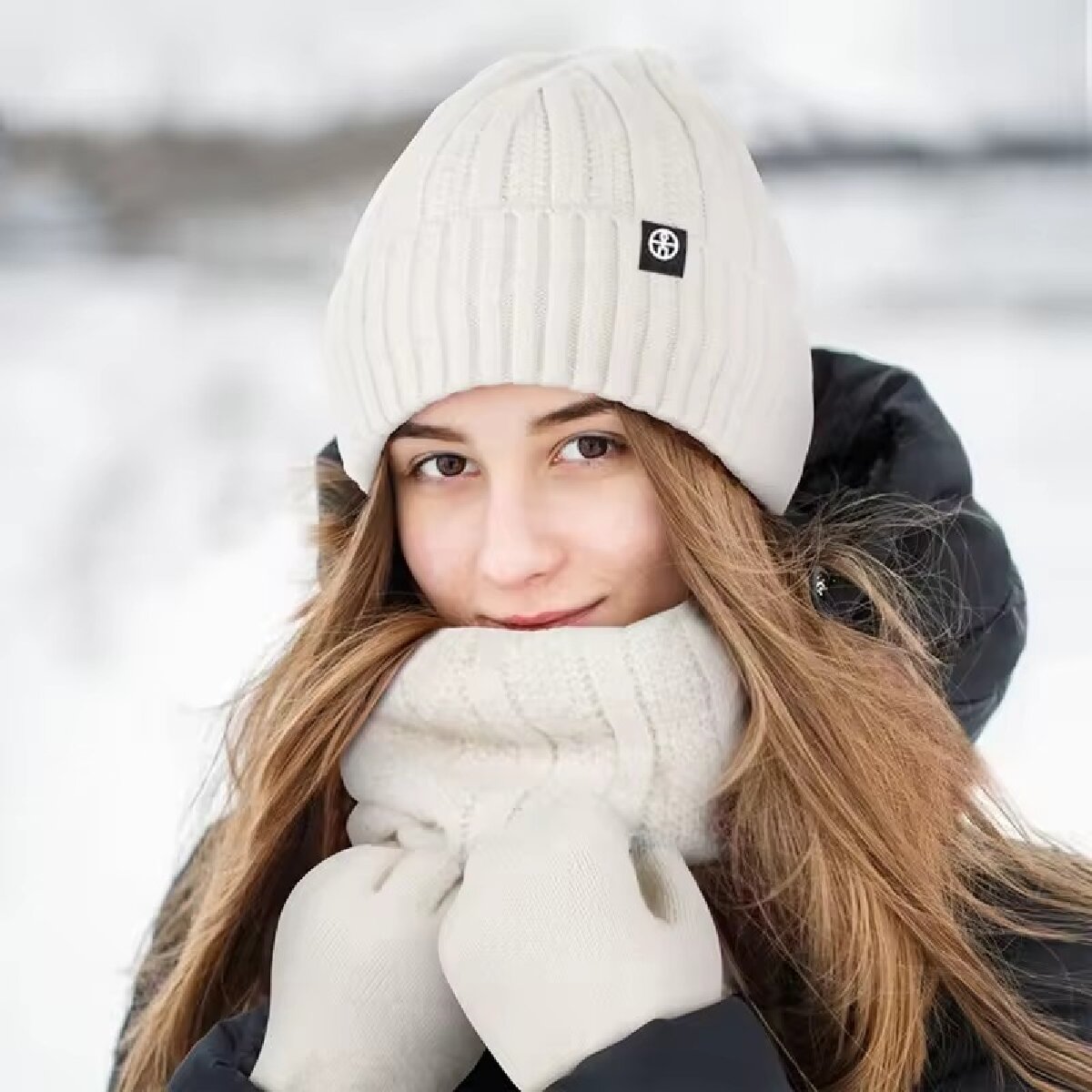 3pcs Winter Beanie Hat Gloves  - Muffler Men Wool ulasan dan harga